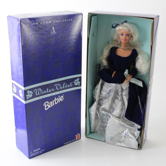 NWB 1995 An Avon Exclusive Winter Velvet Barbie - Picture 1 of 11